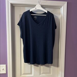 Maurices Navy V-Neck Short Sleeve Top